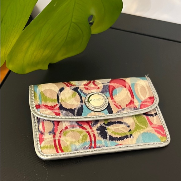 Coach Multicolor Card Holder - Picture 1 of 4